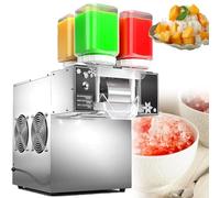 Commercial Stainless Steel Ice Shaver Machine, Adjustable Speed Electric Snow Cone Maker, High-Capacity Daily Production