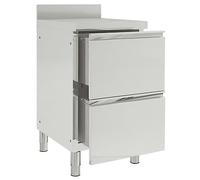 Commercial Stainless Steel Kitchen Cabinet with 2 Drawers 50 x 60 x 96 cm Height Adjustable Feet 10 cm Upstand Ideal for Restaurant, Catering, Hotel, Catering Supplies