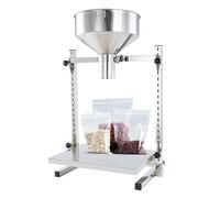 Commercial Stainless Steel Large-Diameter Hopper, Manual Feeding Funnel with Bracket & Lifting Platform, Dispensing Filling Machine for Package Powder Paste Liquid Granules