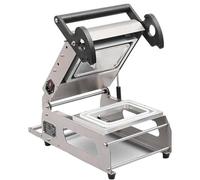 Commercial Stainless Steel Tray Sealer, Semi-Automatic Heat Sealing Machine for Takeaway Boxes, Adjustable Temperature for Lunch Containers