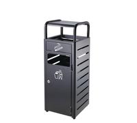 Commercial Stainless Steel Vertical Trash Can with Ashtray, Outdoor Large Kitchen Waste Bin, Removable Inner Bucket Container for Efficient Waste Management