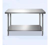 Commercial Stainless Steel Work Table, Heavy-Duty Kitchen Prep Table for Outdoor Pizza Oven, 120x50x80cm, Ideal for Catering and Food Preparation