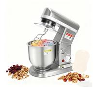 Commercial Stand Mixer 500W Heavy Duty Food Mixer with Digital Timer & 3-Speed Control, Includes Stainless Steel Bowl Dough Hook & Beater for Bakeries Pizzerias Restaurants(5L)