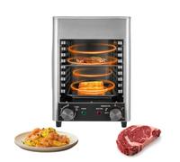 Commercial Steak Oven, 10-Tier Stainless Steel Steak Grill with Timer, 200-800℃ Adjustable Temperature, Commercial Multifunctional Table Top Grill, for Steak, Pizza, Grilled Fish