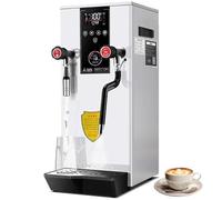 Commercial Steam Milk Frother 2500W, 12L Fully-Automatic Steamer with Timer & LCD Display, Ideal Coffee Whisk Maker for Cappuccino & Latte