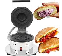 Commercial Stuffed Waffle Machine Gelato Panini Press Electric Ice Cream Sandwich Maker Pocket Burger Warmer(220V)