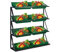 Commercial Supermarket Display Rack, Multi-Tier Organizer for Fruits Vegetables Snacks, Space-Saving Retail Shelf for Convenience Stores