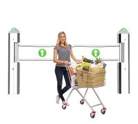 Commercial Swing Gate with Radar Sensor, Adjustable Detection & Speed for One-Way Access Control in Supermarkets, Offices, Malls