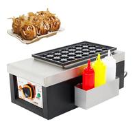 Commercial Takoyaki Maker - Electric Octopus Ball Machine with Temperature Control and Non-Stick Plates, Stainless Steel Design for Restaurants