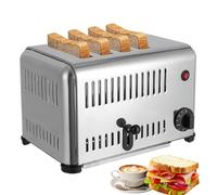 Commercial Toaster, 1650W Stainless Steel Wide Slot for Restaurant & Home Use, Extra-Long Smart Pop-Up for Bagels, Bread, Muffins, Sandwiches and Meatloaf