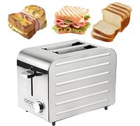 Commercial Toaster, 2 Slices Stainless Steel Toaster with 7 Browning Levels, Frozen/cancel/reheat Function, Auto Pop-up, Independent & Extra Wide Slots with High Lift