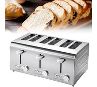 Commercial Toaster with Extra-Wide Slots, High Lift Lever, 7 Browning Levels, Frozen/Cancel/Reheat Functions, Auto Pop-Up, Removable Crumb Tray for Efficient Kitchen Use