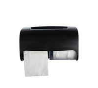 Commercial Toilet Paper Dispenser Wall Mount, Double (2 Roll) Locking Toilet Paper Holder (Black), Compact Two Roll, Side by Side Design Tissue Paper Dispenser (Dispensador de Papel Higienico Doble)