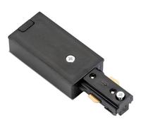 Commercial Track Light Live End Connector - 107mm Length - Black Pc Rail System