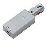 Commercial Track Light Live End Connector - 107mm Length - Silver Rail System