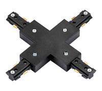 Commercial Track Lighting Cross X-Connector - 182mm x 182mm - Black PC