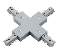 Commercial Track Lighting Cross X-Connector - 182mm x 182mm - Silver