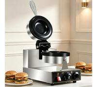 Commercial UFO Ice Cream Burger Maker,Stainless Steel,Double-Sided Heating Non-Stick Panini Maker,for Street Food & Catering Use SingleHead