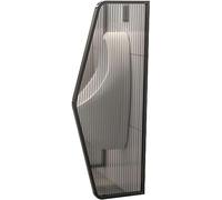 Commercial Urinal Partition Extender, Translucent Glass Wall Divider Panels, Men's Urinal Privacy Screen for Public Toilet Bathroom Hotel Extra Protection, Color: Black