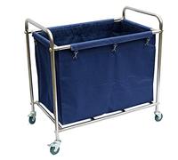 Commercial Utility CartRectangular Service Trolley Large Laundry Sorter for Hotel Home & Beauty SalonEasy Assembly Beige & Blue Color Options