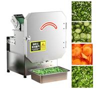 Commercial Vegetable Chopper, 300W Electric Vegetable Chopper, 700BPM Scallion Cutter Machine,1.5-35mm Adjustable Thickness,Slices, Dices & Circles,for Tomato Lemon Potato
