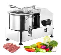 Commercial Vegetable Chopper, 6L Stainless Steel Food Processor with Adjustable Speed, Heavy Duty Kitchen Grinder for Restaurants and Home Use