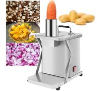 Commercial Vegetable Chopper, Multifunctional Electric Food Dicer, 200W Potato Onion Carrot Dicing Cube Cutting Machine, 2.7" Large Diameter, One-Touch Start, Automatic, Stainless Steel
