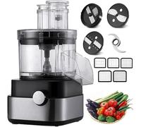 Commercial Vegetable Cutter 5 in 1, 600W Electric Food Processor, Multi-Function Dicer, Slicer, Shredder & Meat Grinder Blender