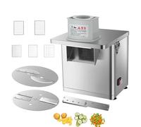 Commercial Vegetable Fruit Dicer - Potato Cutter - Food Slicer, Include 6 Blades, Three-Function Dicing, Slicing, Cutting to Strips, 12.5 x 9.4 cm Inlet