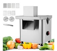 Commercial Vegetable Fruit Dicer, Stainless Steel Food Processor Chopper with Large Feed Port, Large Capacity, 300W, Compact Size, Automatic Fruit Chopper, Slicer, Shredder for Onion Potato