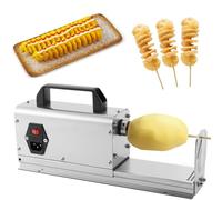 Commercial Vegetable Slicer 3 in 1 Electric Tornado Potato Slicer Stainless Steel Spiral Potato Cutter for Potatoes, Carrots, Apples Rotate Speed: 200RPM 40W