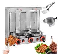 Commercial Vertical Kebab Grill Machine, Electric Auto-Rotate with 3 Burners & Adjustable Temperature 50-350℃, Uniform Heat for Perfect Gyro & Shawarma, Ideal for Home Kitchen & Restaurants