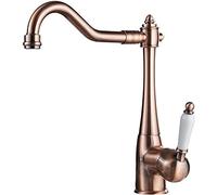 Commercial Victorian Style Ceramic Traditional Single Handle Copper Kitchen Faucet