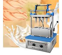 Commercial Waffle Cone Maker - 4 Heads Pizza Cone Machine, Double-Sided Heating, Independent Temp Control (190-200°), High Output 100-200 Pieces/H, Uniform Molding