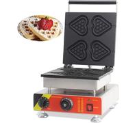 Commercial Waffle Maker with Temperature Control for Perfectly Crisp Heart-Shaped Waffles - Ideal for Restaurants and Cafes, Easy to Use and Clean