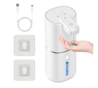 Commercial Wall-mountable Abs Automatic Dispenser with 380ml Capacity 4-Level - Dispensing Touch- Sensor Foam Body Adjustable for Bathroom Kitchen Soap Use(White Gel)