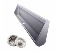 Commercial Wall-Mounted 304 Stainless Steel Urinal for Men - Space-Saving Toilet Solution for Schools Hospitals and Public Restrooms (150x30x65cm)