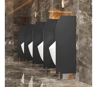 Commercial Wall-Mounted Urinal Partition Extender 2-Pack Black Urinal Divider Panel for School Hotel & Construction Site Public Restrooms