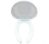 Commercial White Round Elongated Toilet Seat with Soft Close and Quick Release Feature (Elongated)