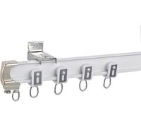 Commercial White Sliding Curtain Track System - Flexible Bendable Room Divider Rod for Office, Hotel, Hospital - Wall Mount, 2m/6.5ft, Ideal for Privacy & Space Management