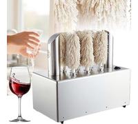 Commercial Wine Glass Polishing and Drying Machine with Removable Brushes and Hot Air System