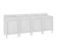Commercial Work Table with Cabinet Cupboard Stainless Steel Multi Sizes vidaXL