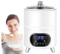 Commercial Yogurt Fermentation Machine, Automatic LCD Digital Yoghurt Maker Machine, with Time and Temperature Control, Portable Electric Yogurt Maker for Yogurt, Cheese, Natto (White 8L)
