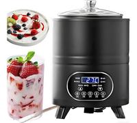 Commercial Yogurt Maker 8L/12L - Large Capacity Yogurt Machine with Precise Temp & Time Control, 360° Uniform Heating, for Greek Yogurt, Natto, Fruit Vinegar, for Home Or Shop(Black,12L)