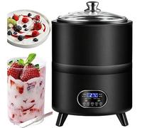 Commercial Yogurt Maker,Automatic Yogurt Fermentation Machine with Time and Temperature Control,Black Garlic Fermentation Machine, Sweet Rice Wine Maker for Home, 0-24h, Temp 25-80°C(Black,12L)