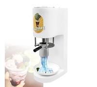 Commercial Yogurt & Spaghetti Ice Cream Press Machine, 80w Gelato Maker with 4 Molds, Stainless Steel Hopper, One-Button Start for Dessert Shops White
