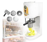 Commerical Spaghetti Ice Cream Maker, Electric Ice Cream Press Machine with 4 Interchangeable Noodle Molds, 7.9 Gal/Hr Output, 6-8s/cup for Ice Cream Shops & Commercial Use(White)