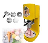 Commerical Spaghetti Ice Cream Maker, Electric Ice Cream Press Machine with 4 Interchangeable Noodle Molds, 7.9 Gal/Hr Output, 6-8s/cup for Ice Cream Shops & Commercial Use(Yellow)