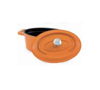 Commichef Cast Aluminium Oval Mini Cocotte with Lid Orange 11.5cm