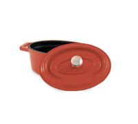 Commichef Cast Aluminium Oval Mini Cocotte with Lid Red 11.5cm